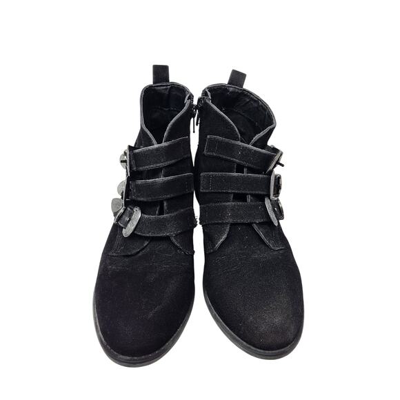 Rampage Round Toe Left Hook Western Ankle Boots Block Heel Black Size 6M - Picture 2 of 9